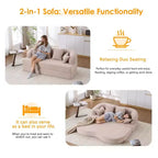 Canapé-lit pliable moderne sans cadre 2 en 1 Okak avec 4 oreillers, canapé-lit futon en tissu chenille pour salon, appartement