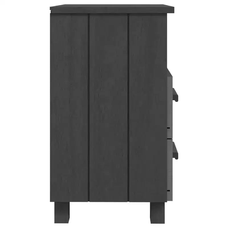 Tables de chevet lot de 2 Gris foncé Bois de pin massif, MDF Moyen