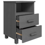 Tables de chevet lot de 2 Gris foncé Bois de pin massif, MDF Moyen