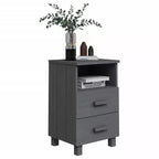 Tables de chevet lot de 2 Gris foncé Bois de pin massif, MDF Moyen