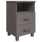 Table de chevet en pin massif gris clair - Meuble de chevet moyen