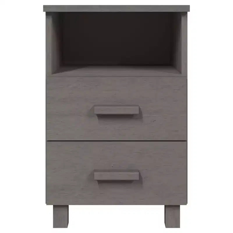 Table de chevet en pin massif gris clair - Meuble de chevet moyen