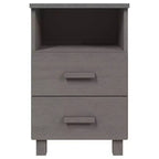 Table de chevet en pin massif gris clair - Meuble de chevet moyen
