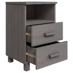 Table de chevet en pin massif gris clair - Meuble de chevet moyen