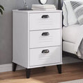 Bedside Table White Engineered wood, plastic handles Small