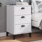 Bedside Table White Engineered wood, plastic handles Small