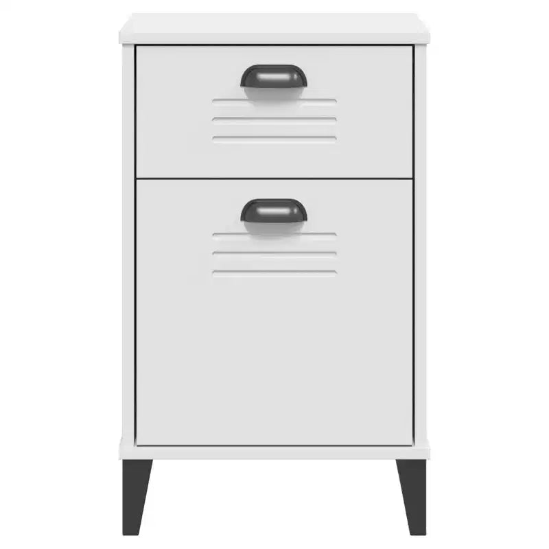 Table de chevet blanche en bois d'ingénierie, plastique Table de chevet de taille moyenne