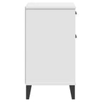 Table de chevet blanche en bois d'ingénierie, plastique Table de chevet de taille moyenne