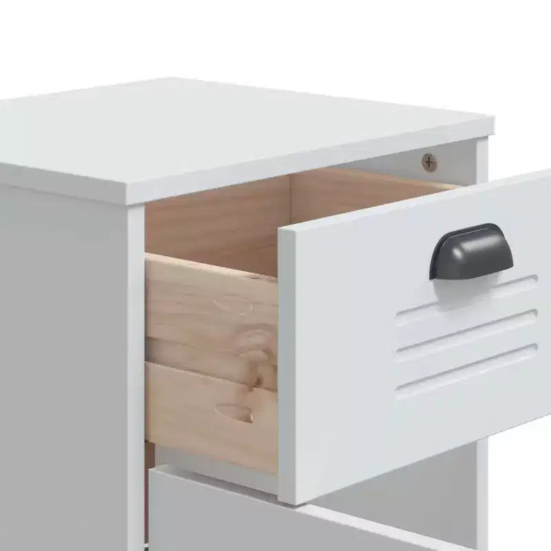 Table de chevet blanche en bois d'ingénierie, plastique Table de chevet de taille moyenne