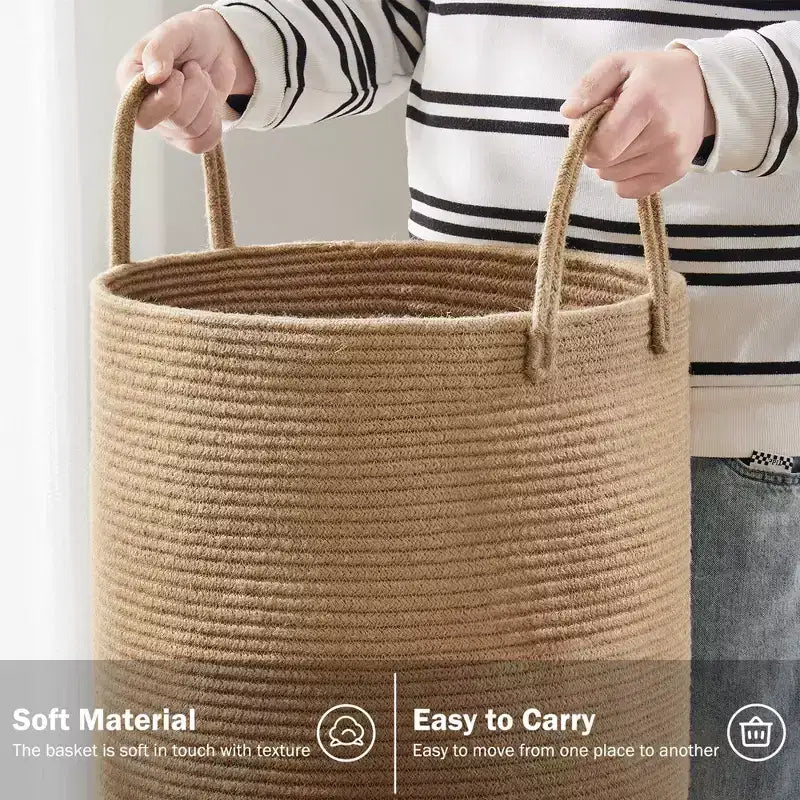Panier à linge de Generic, panier à linge haut de 58 L, panier de nurserie pour bébé