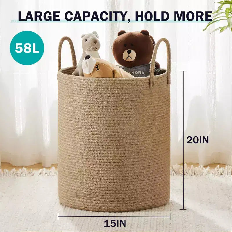 Panier à linge de Generic, panier à linge haut de 58 L, panier de nurserie pour bébé