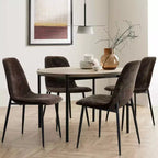 Lot de 4 Chaises de Salle à Manger Rembourrées avec Pieds en Métal Noir, Chaises de Cuisine Modernes en Tissu pour Salle à Manger ou Petits Espaces - Panipeachy