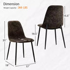 Lot de 4 Chaises de Salle à Manger Rembourrées avec Pieds en Métal Noir, Chaises de Cuisine Modernes en Tissu pour Salle à Manger ou Petits Espaces - Panipeachy