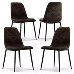 Lot de 4 Chaises de Salle à Manger Rembourrées avec Pieds en Métal Noir, Chaises de Cuisine Modernes en Tissu pour Salle à Manger ou Petits Espaces - Panipeachy