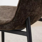 Lot de 4 Chaises de Salle à Manger Rembourrées avec Pieds en Métal Noir, Chaises de Cuisine Modernes en Tissu pour Salle à Manger ou Petits Espaces - Panipeachy