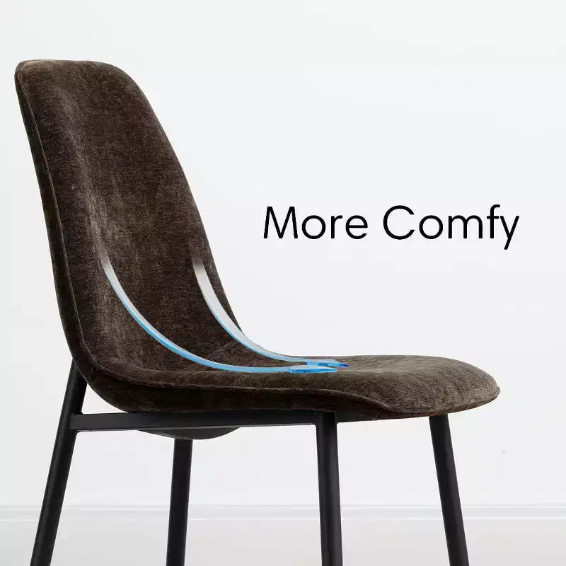 Lot de 4 Chaises de Salle à Manger Rembourrées avec Pieds en Métal Noir, Chaises de Cuisine Modernes en Tissu pour Salle à Manger ou Petits Espaces - Panipeachy
