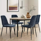 Lot de 4 Chaises de Salle à Manger Rembourrées avec Pieds en Métal Noir, Chaises de Cuisine Modernes en Tissu pour Salle à Manger ou Petits Espaces - Panipeachy