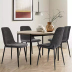 Lot de 4 Chaises de Salle à Manger Rembourrées avec Pieds en Métal Noir, Chaises de Cuisine Modernes en Tissu pour Salle à Manger ou Petits Espaces - Panipeachy