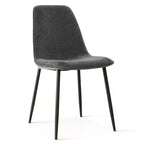 Lot de 4 Chaises de Salle à Manger Rembourrées avec Pieds en Métal Noir, Chaises de Cuisine Modernes en Tissu pour Salle à Manger ou Petits Espaces - Panipeachy