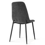 Lot de 4 Chaises de Salle à Manger Rembourrées avec Pieds en Métal Noir, Chaises de Cuisine Modernes en Tissu pour Salle à Manger ou Petits Espaces - Panipeachy