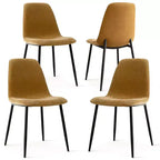 Lot de 4 Chaises de Salle à Manger Rembourrées avec Pieds en Métal Noir, Chaises de Cuisine Modernes en Tissu pour Salle à Manger ou Petits Espaces - Panipeachy
