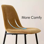 Lot de 4 Chaises de Salle à Manger Rembourrées avec Pieds en Métal Noir, Chaises de Cuisine Modernes en Tissu pour Salle à Manger ou Petits Espaces - Panipeachy