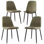 Lot de 4 Chaises de Salle à Manger Rembourrées avec Pieds en Métal Noir, Chaises de Cuisine Modernes en Tissu pour Salle à Manger ou Petits Espaces - Panipeachy