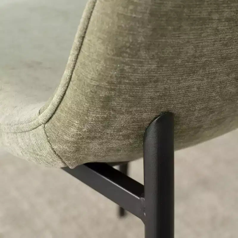 Lot de 4 Chaises de Salle à Manger Rembourrées avec Pieds en Métal Noir, Chaises de Cuisine Modernes en Tissu pour Salle à Manger ou Petits Espaces - Panipeachy