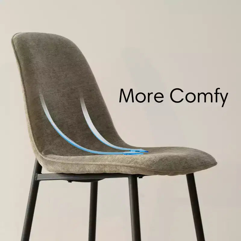 Lot de 4 Chaises de Salle à Manger Rembourrées avec Pieds en Métal Noir, Chaises de Cuisine Modernes en Tissu pour Salle à Manger ou Petits Espaces - Panipeachy