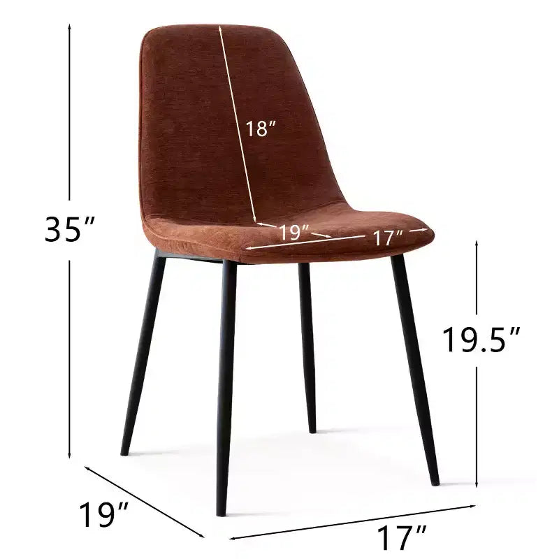 Lot de 4 Chaises de Salle à Manger Rembourrées avec Pieds en Métal Noir, Chaises de Cuisine Modernes en Tissu pour Salle à Manger ou Petits Espaces - Panipeachy