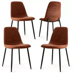 Lot de 4 Chaises de Salle à Manger Rembourrées avec Pieds en Métal Noir, Chaises de Cuisine Modernes en Tissu pour Salle à Manger ou Petits Espaces - Panipeachy