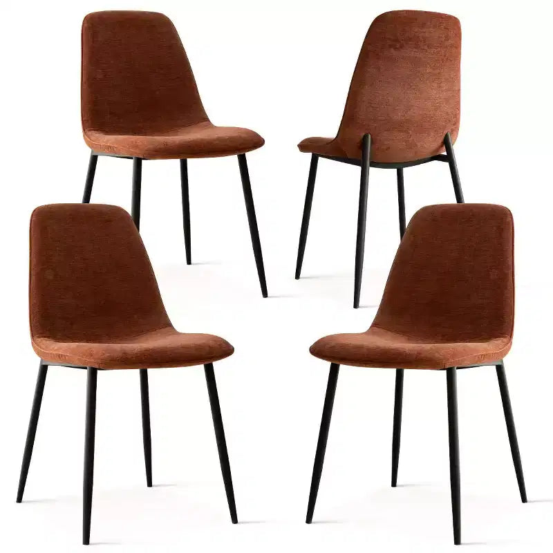 Lot de 4 Chaises de Salle à Manger Rembourrées avec Pieds en Métal Noir, Chaises de Cuisine Modernes en Tissu pour Salle à Manger ou Petits Espaces - Panipeachy