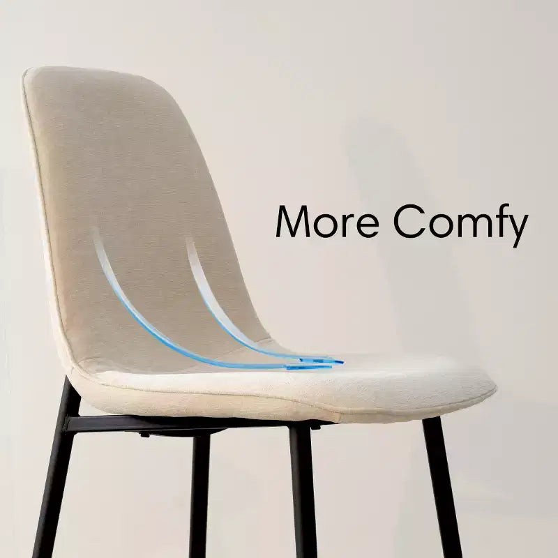 Lot de 4 Chaises de Salle à Manger Rembourrées avec Pieds en Métal Noir, Chaises de Cuisine Modernes en Tissu pour Salle à Manger ou Petits Espaces - Panipeachy