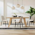 Set of 4 Upholstered Dining Chairs with Black Metal Legs, Modern Fabric Kitchen Chairs for Dining Room or Small Spaces - Panipeachy