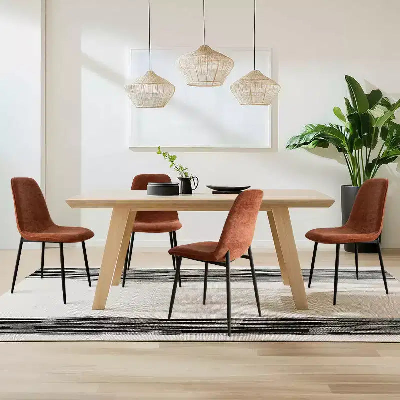 Lot de 4 Chaises de Salle à Manger Rembourrées avec Pieds en Métal Noir, Chaises de Cuisine Modernes en Tissu pour Salle à Manger ou Petits Espaces - Panipeachy