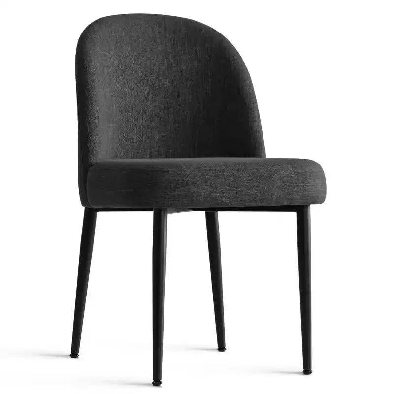 Lot de 4 chaises de salle à manger capitonnées sans accoudoirs, chaises d'appoint en tissu mélangé lin avec pieds en métal, chaises de salle à manger de cuisine modernes - Panipeachy
