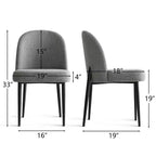 Lot de 4 chaises de salle à manger capitonnées sans accoudoirs, chaises d'appoint en tissu mélangé lin avec pieds en métal, chaises de salle à manger de cuisine modernes - Panipeachy