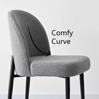 Lot de 4 chaises de salle à manger capitonnées sans accoudoirs, chaises d'appoint en tissu mélangé lin avec pieds en métal, chaises de salle à manger de cuisine modernes - Panipeachy