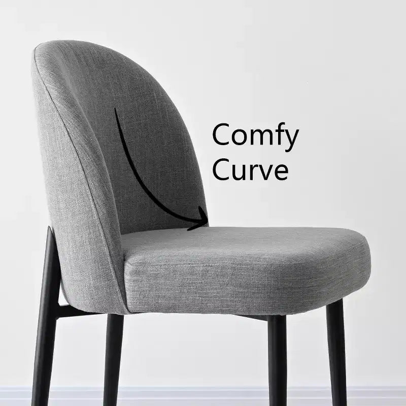 Lot de 4 chaises de salle à manger capitonnées sans accoudoirs, chaises d'appoint en tissu mélangé lin avec pieds en métal, chaises de salle à manger de cuisine modernes - Panipeachy