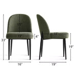 Lot de 4 chaises de salle à manger capitonnées sans accoudoirs, chaises d'appoint en tissu mélangé lin avec pieds en métal, chaises de salle à manger de cuisine modernes - Panipeachy