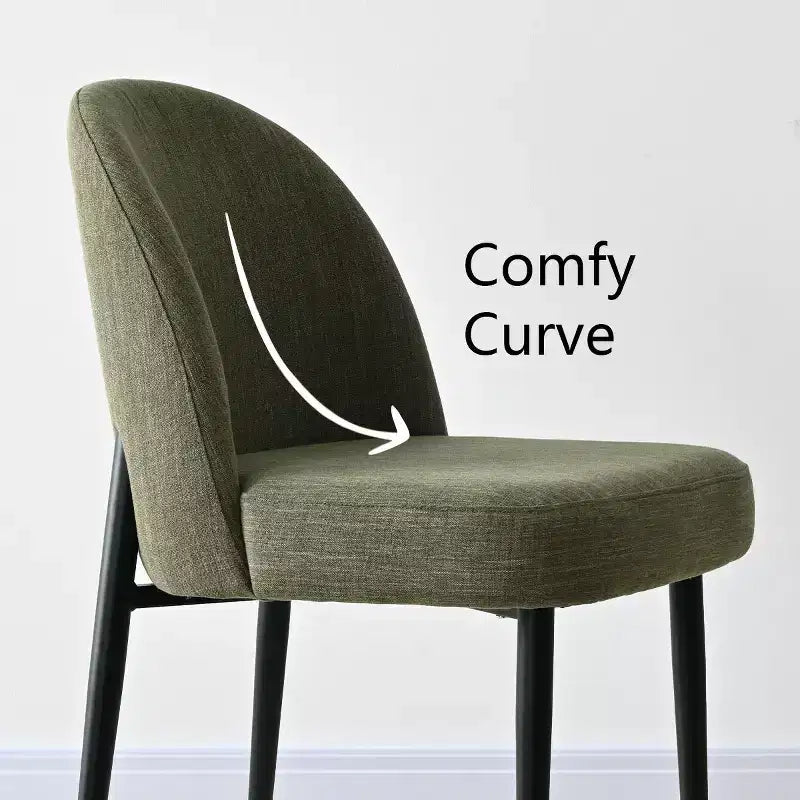 Lot de 4 chaises de salle à manger capitonnées sans accoudoirs, chaises d'appoint en tissu mélangé lin avec pieds en métal, chaises de salle à manger de cuisine modernes - Panipeachy