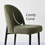 Lot de 4 chaises de salle à manger capitonnées sans accoudoirs, chaises d'appoint en tissu mélangé lin avec pieds en métal, chaises de salle à manger de cuisine modernes - Panipeachy
