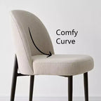 Lot de 4 chaises de salle à manger capitonnées sans accoudoirs, chaises d'appoint en tissu mélangé lin avec pieds en métal, chaises de salle à manger de cuisine modernes - Panipeachy