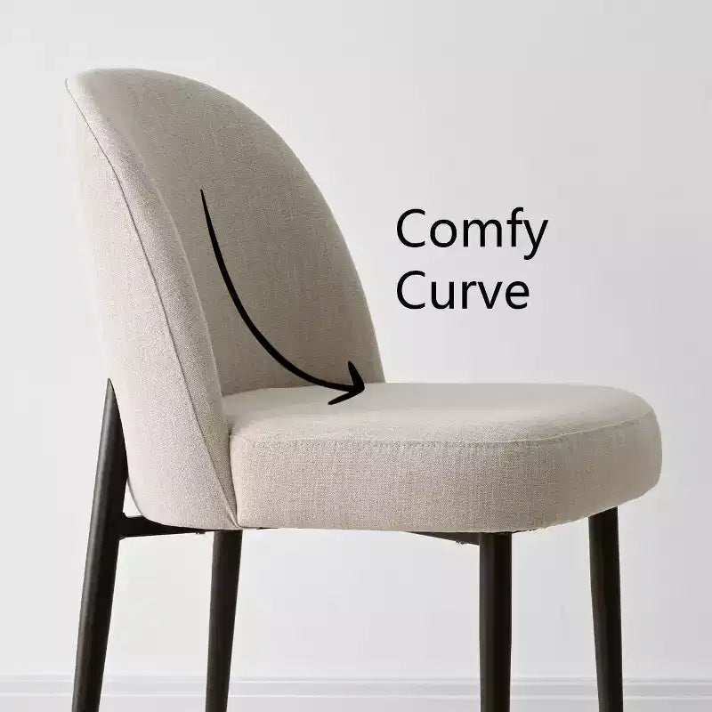 Lot de 4 chaises de salle à manger capitonnées sans accoudoirs, chaises d'appoint en tissu mélangé lin avec pieds en métal, chaises de salle à manger de cuisine modernes - Panipeachy
