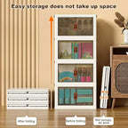 Boîtes de rangement superposables à 4 niveaux, armoire de rangement en plastique de grande capacité, avec porte et roulettes pour le stockage des aliments