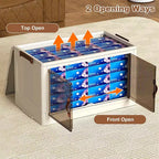 Boîtes de rangement superposables à 4 niveaux, armoire de rangement en plastique de grande capacité, avec porte et roulettes pour le stockage des aliments