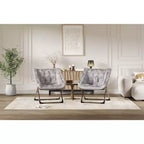 Chaise soucoupe pliante pour adultes, fauteuil de salon confortable avec coussin en fausse fourrure douce, aucun assemblage requis, meuble d'appoint pliant