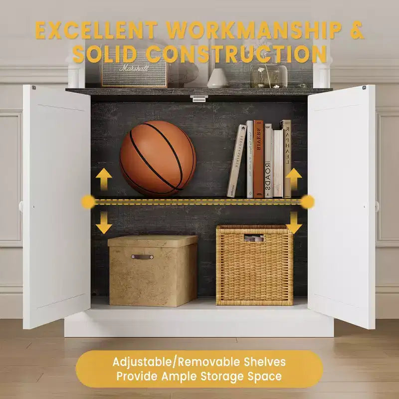Meuble de rangement de cuisine autoportant de 71 po avec éclairage DEL, huche haute de rangement avec 2 portes et étagères réglables, garde-manger moderne pour salon