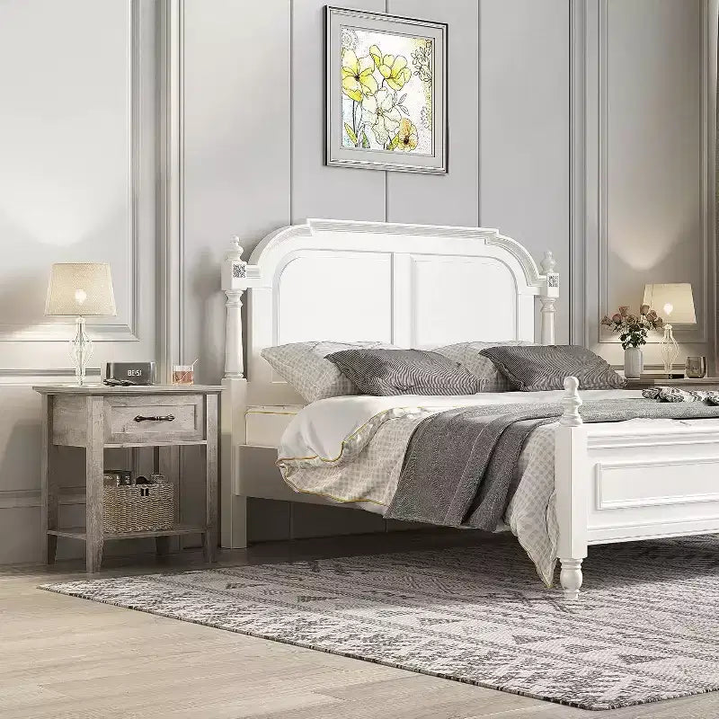 Ensemble de 2 tables de chevet à 2 niveaux GustoWave, table de nuit avec tiroir de rangement, tables d'appoint de chevet modernes pour petits espaces, table d'appoint multifonctionnelle