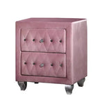 Table de chevet Royal Hampton 26 pouces, 2 tiroirs, pieds cabriolets, bois, revêtement rose